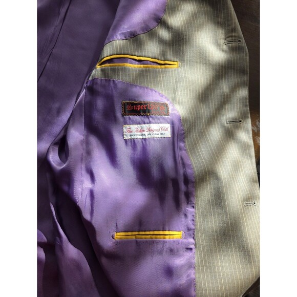 Earvin Magic Johnson 42R 36 Gray Striped Mens Jacket Pants Suit - Picture 3 of 16